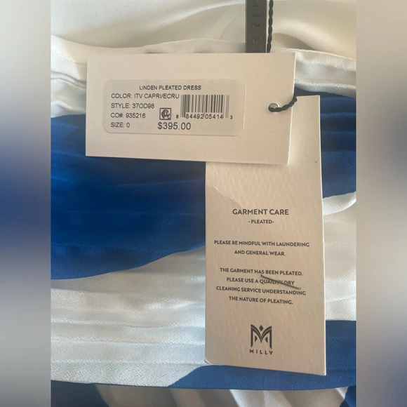- MILLY Linden pleated one shoulder dress- size 0 $395 - Picture 6 of 16
